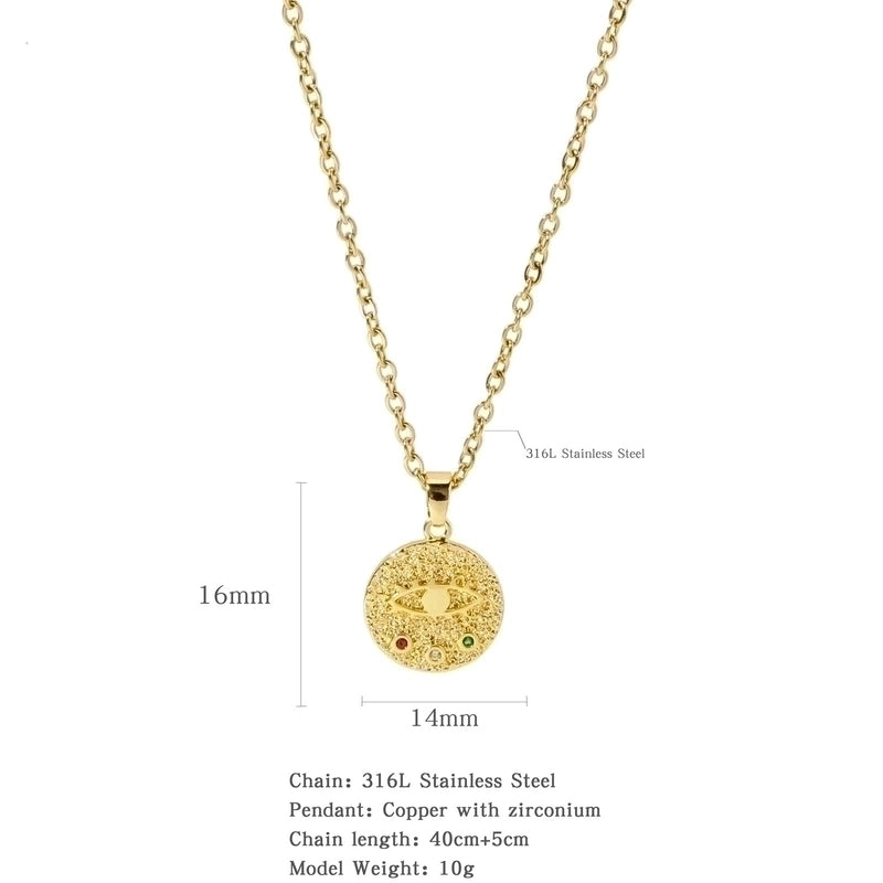 316L Stainless Steel Copper Gold Plated Minimalist Classic Style Plating Constellation Pendant Necklace