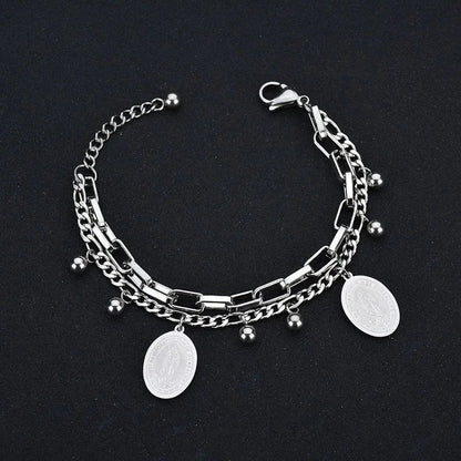 Stainless Steel Fashion Polishing Plating Cross Oval Heart Shape Bracelets