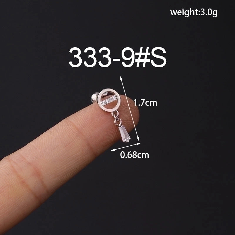 Ear Cartilage Rings & Studs Fashion Geometric Copper Plating Artificial Gemstones