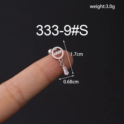 Ear Cartilage Rings & Studs Fashion Geometric Copper Plating Artificial Gemstones