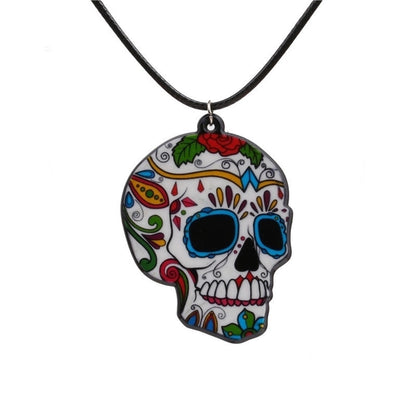 Acrylic Fashion Skeleton Skull Necklace (green) Nhyl0266-green