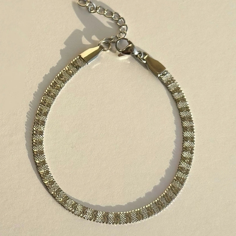 2 Pieces 304 Stainless Steel 18K Gold Plated Minimalist Classic Style Plating Solid Color Bracelets