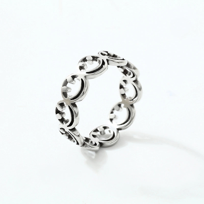 Cute Smile Face Stainless Steel Rings