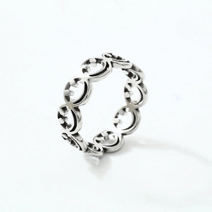 Cute Smile Face Stainless Steel Rings