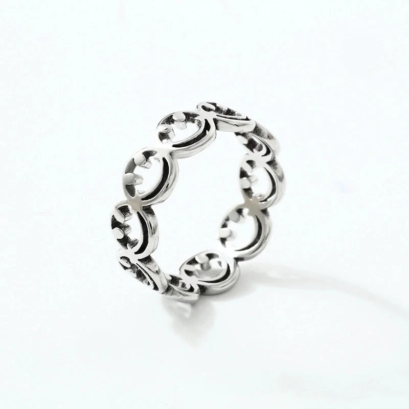 Cute Smile Face Stainless Steel Rings