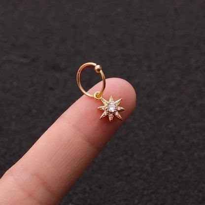 Ear Cartilage Rings & Studs Exaggerated Heart 316L Stainless Steel Copper