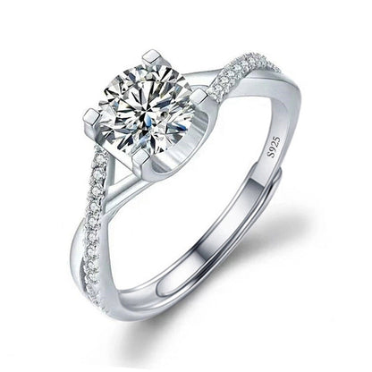 Copper Minimalist Classic Style Inlay Solid Color Zircon Rings