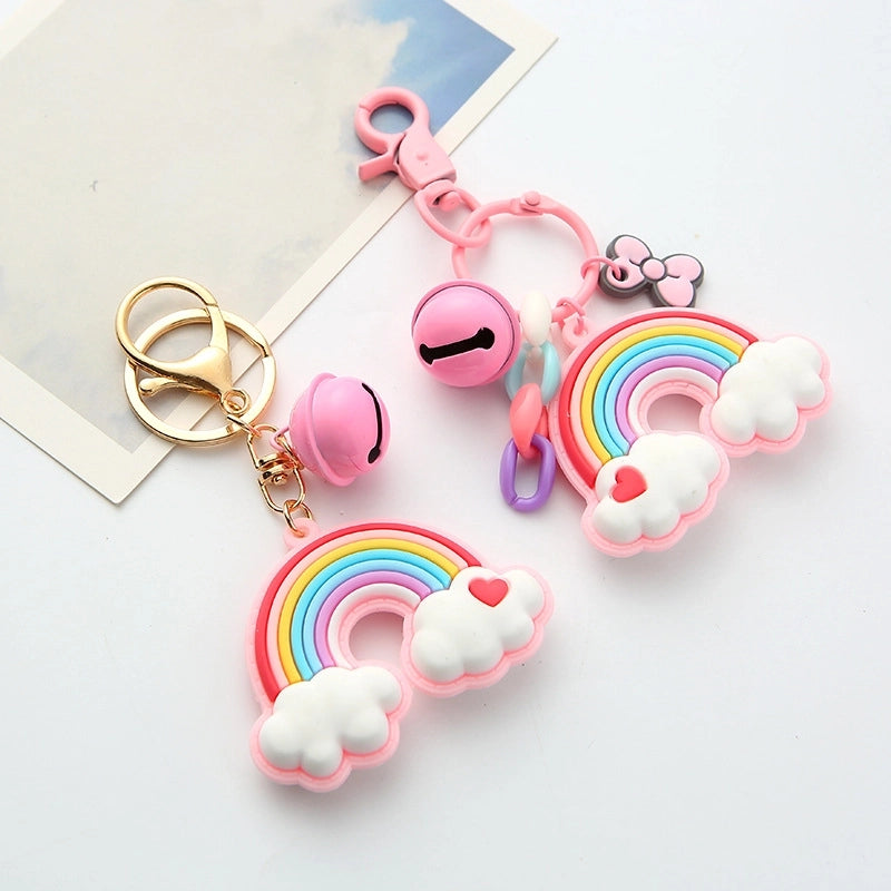 Love Rainbow Keychain Internet-famous Girl's Heart Rainbow Car Key Chain Couple Creative Bag Pendant