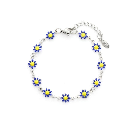 Cute Flower Stainless Steel 18K Gold Plated None Bracelets In Bulk