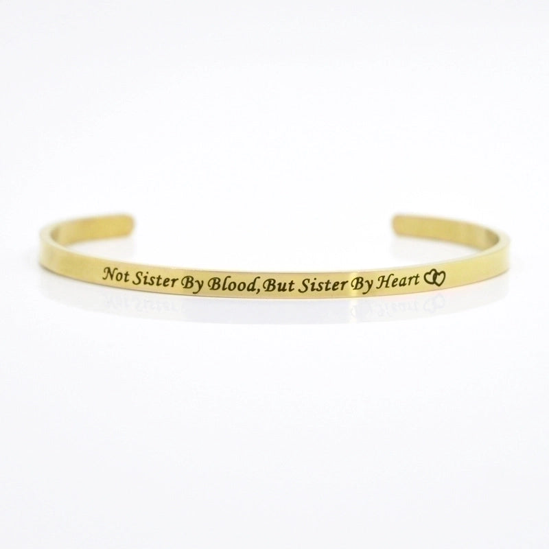 Minimalist Letter Stainless Steel Bangle