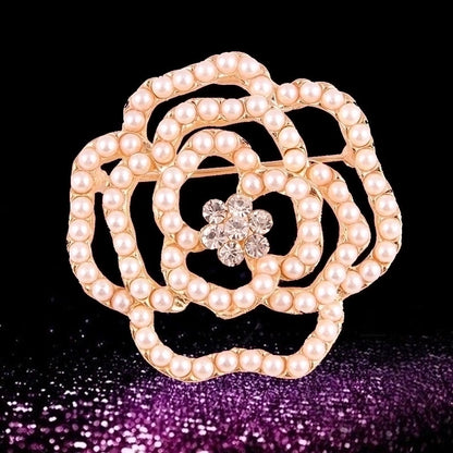Elegant Pin Star Flower Snowflake Imitation Pearl Alloy Rhinestone Women'S Brooches