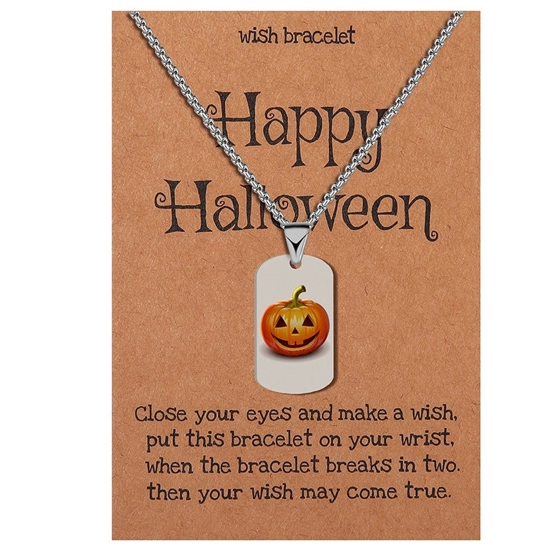 Minimalist Classic Style Halloween Pattern 304 Stainless Steel Pendant Necklace