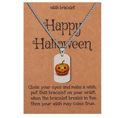 Minimalist Classic Style Halloween Pattern 304 Stainless Steel Pendant Necklace