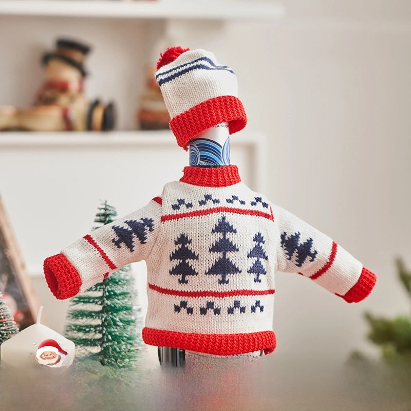 Doll Christmas Hat Decorations Santa Claus Mini Wine Bottle Cap Props Shop Atmosphere Scene Layout Accessories