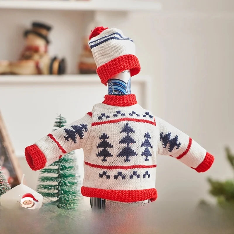 Doll Christmas Hat Decorations Santa Claus Mini Wine Bottle Cap Props Shop Atmosphere Scene Layout Accessories