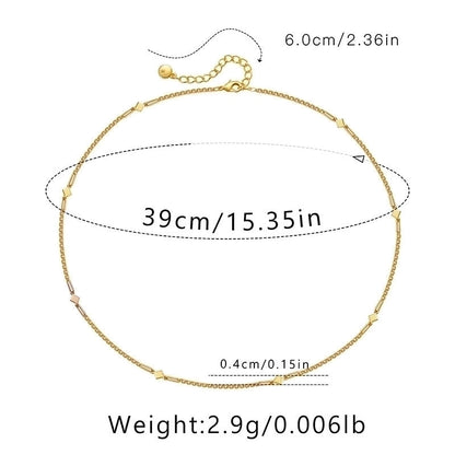 Ig Style Minimalist Solid Color Copper Plating Chain 18k Gold Plated Necklace