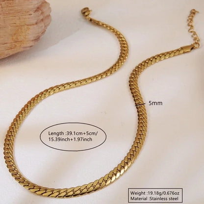 Elegant Minimalist Commute Grain 304 Stainless Steel 18K Gold Plated Jewelry Set