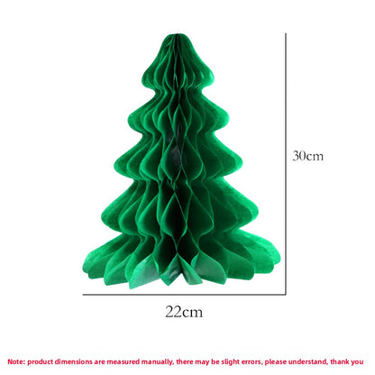 2 Pieces Christmas Honeycomb Paper Christmas Tree Christmas Hat Party Decoration Supplies Christmas Hanging Ornaments