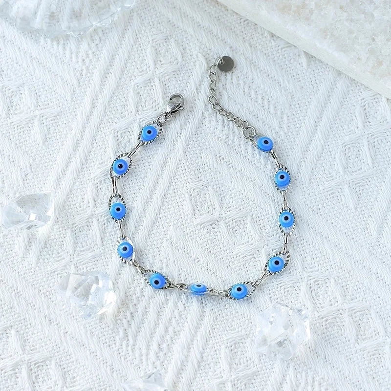 Casual Minimalist Devil's Eye 304 Stainless Steel Bracelets In Bulk