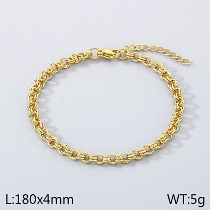 Minimalist Geometric 304 Stainless Steel 18K Gold Plated Bracelets In Bulk