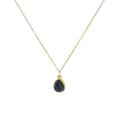 Retro Water Droplets 304 Stainless Steel Plating Pendant Necklace