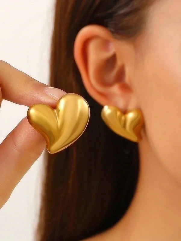 1 Pair Minimalist Classic Style Water Droplets Titanium Steel 18K Gold Plated Ear Studs