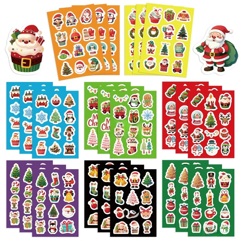 1 Piece Christmas Tree Santa Claus Learning Christmas PVC Self-adhesive Cute Stickers