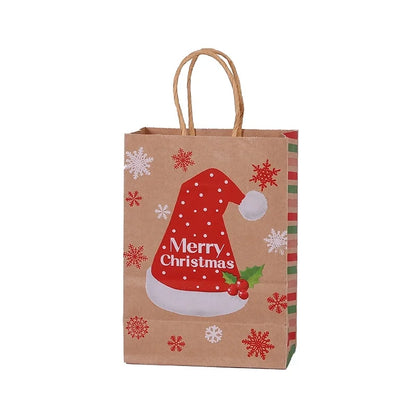 Christmas Cute Christmas Hat Christmas Tree Elk Kraft Paper Daily Gift Bags