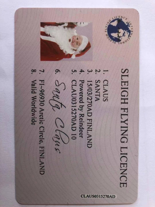 Amazon Cross-border Explosions Santa Claus Driver's License Christmas Greeting Card Small Gift New Year Creative Greeting Card