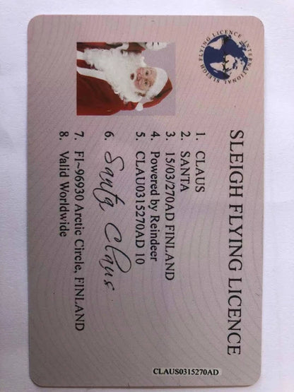 Amazon Cross-border Explosions Santa Claus Driver's License Christmas Greeting Card Small Gift New Year Creative Greeting Card