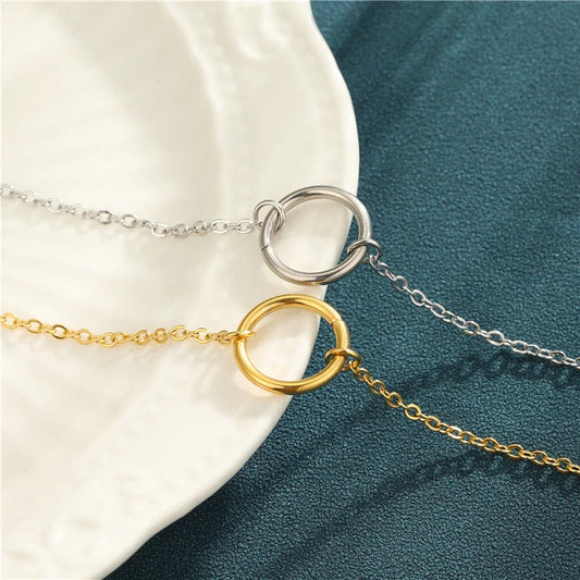 Women Minimalist Round Geometric Stainless Steel Electroplating Bracelets