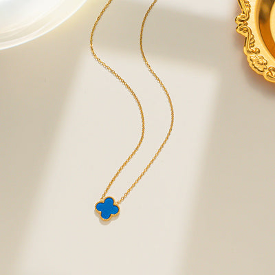 Moderate Luxury Letter Number Flower Stainless Steel 18K Gold Plated Necklaces