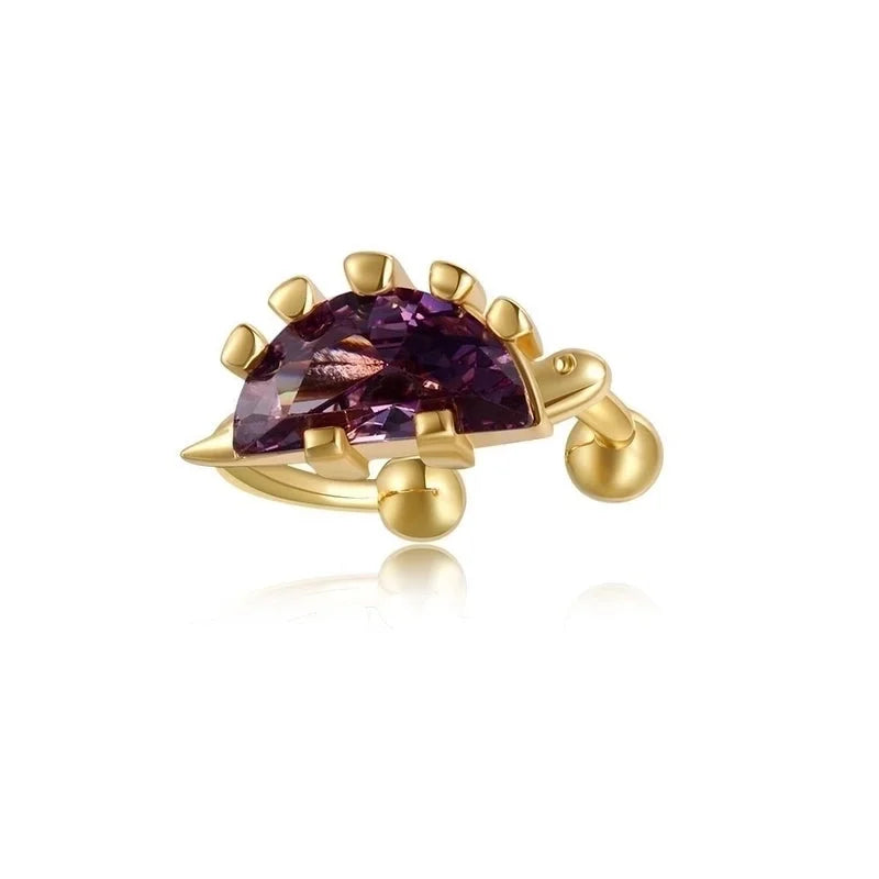 Fashion Dinosaur Copper Artificial Gemstones Earrings