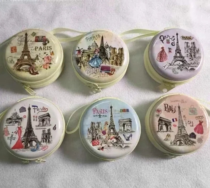 3 Pieces Women'S Cartoon Tinplate Zipper Coin Purses