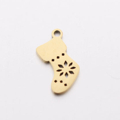 5 PCS/Package 13*16mm 14*19mm 304 Stainless Steel Christmas Tree Snowman Snowflake Pendant Jewelry Accessories