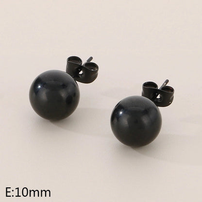 1 Pair Minimalist Round 304 Stainless Steel 18K Gold Plated Ear Studs