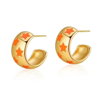 1 Pair Retro Sweet Triangle Devil\'s Eye Heart Shape Enamel Plating Inlay Copper Zircon 18k Gold Plated Ear Studs