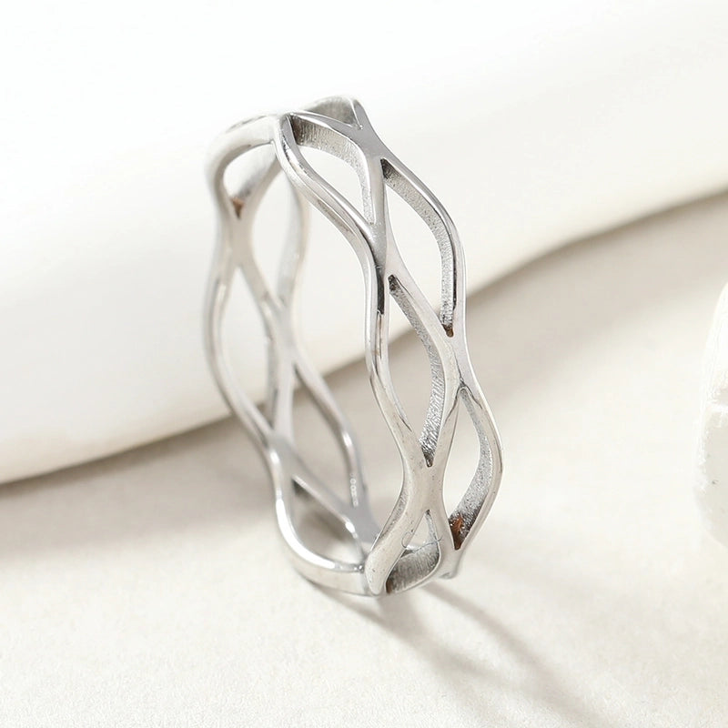Minimalist Geometric 201 Stainless Steel Plating Rings