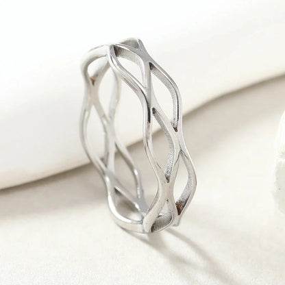 Minimalist Geometric 201 Stainless Steel Plating Rings