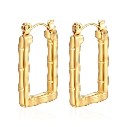 1 Pair Minimalist Classic Style Solid Color Plating 201 Stainless Steel 18K Gold Plated Earrings