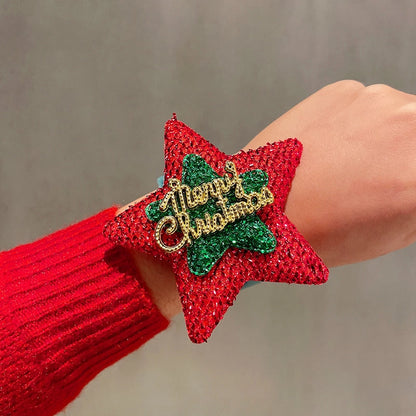 Christmas Cute Santa Claus Elk Alloy Fleece Cloth Tape Holiday Family Gathering Party Party Accessories