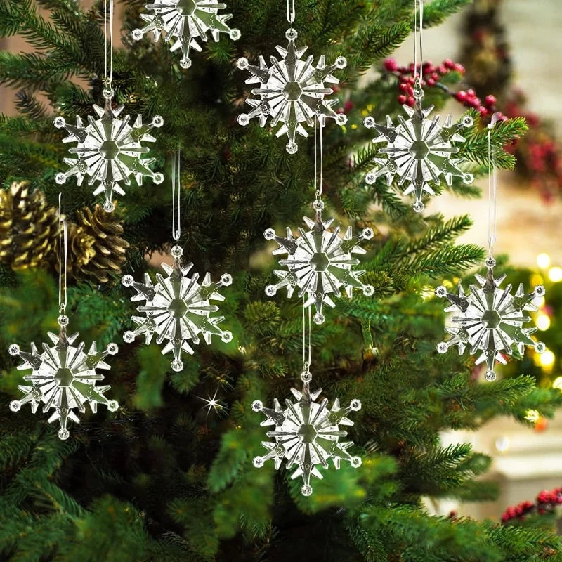 Christmas Modern Style Snowflake Arylic Party Festival Hanging Ornaments Decorative Props