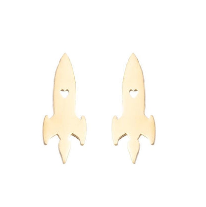 1 Pair Halloween Fashion Smile Face Star Skull Plating Hollow Out Stainless Steel Ear Studs