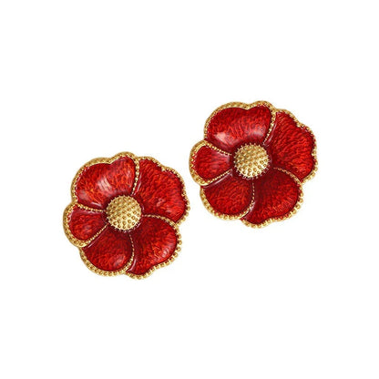 Mid-century Modern Round Geometric Copper Electroplating Earrings