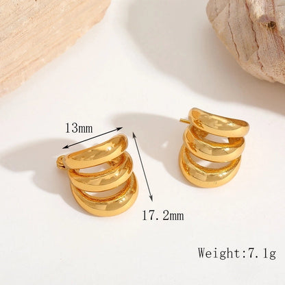 1 Pair Casual Basic Minimalist Irregular Round Heart Shape Mixed Metal 304 Stainless Steel 18K Gold Plated Ear Studs