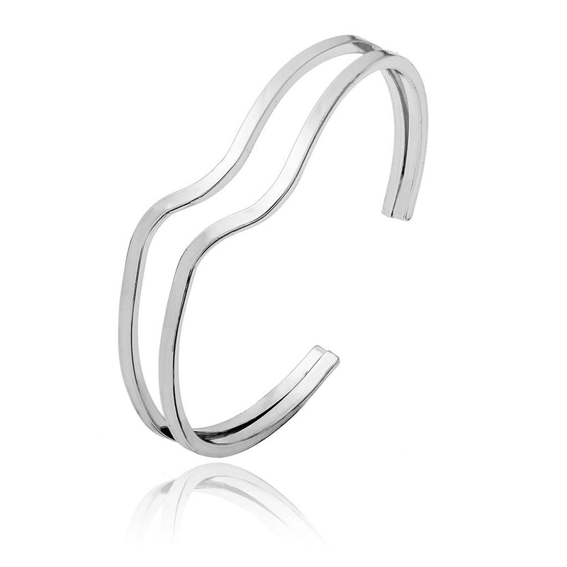 Alloy Gold Plated Silver Plated Fashion Plating Inlay Heart Shape Feather Bow Knot Bangle