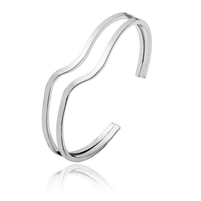 Alloy Gold Plated Silver Plated Fashion Plating Inlay Heart Shape Feather Bow Knot Bangle