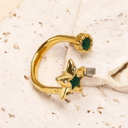 Titanium Steel Minimalist Star Open Rings