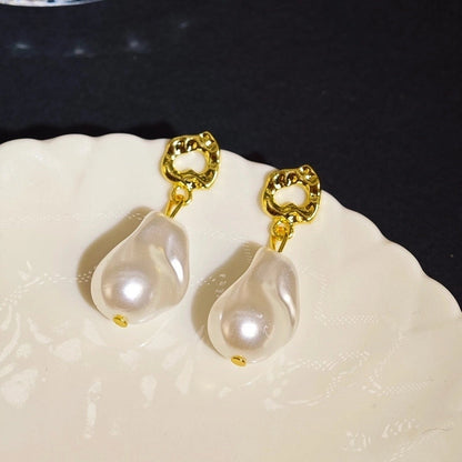 10 Pieces Minimalist Heart Shape Flower Bow Knot Imitation Pearl Alloy Rhinestone Irregular Women\'S Earrings 1 Pair