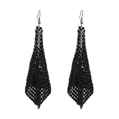 Supply Fashion Earrings Metal Sequins Tassel Earrings Creative New Square Geometric Long Earrings